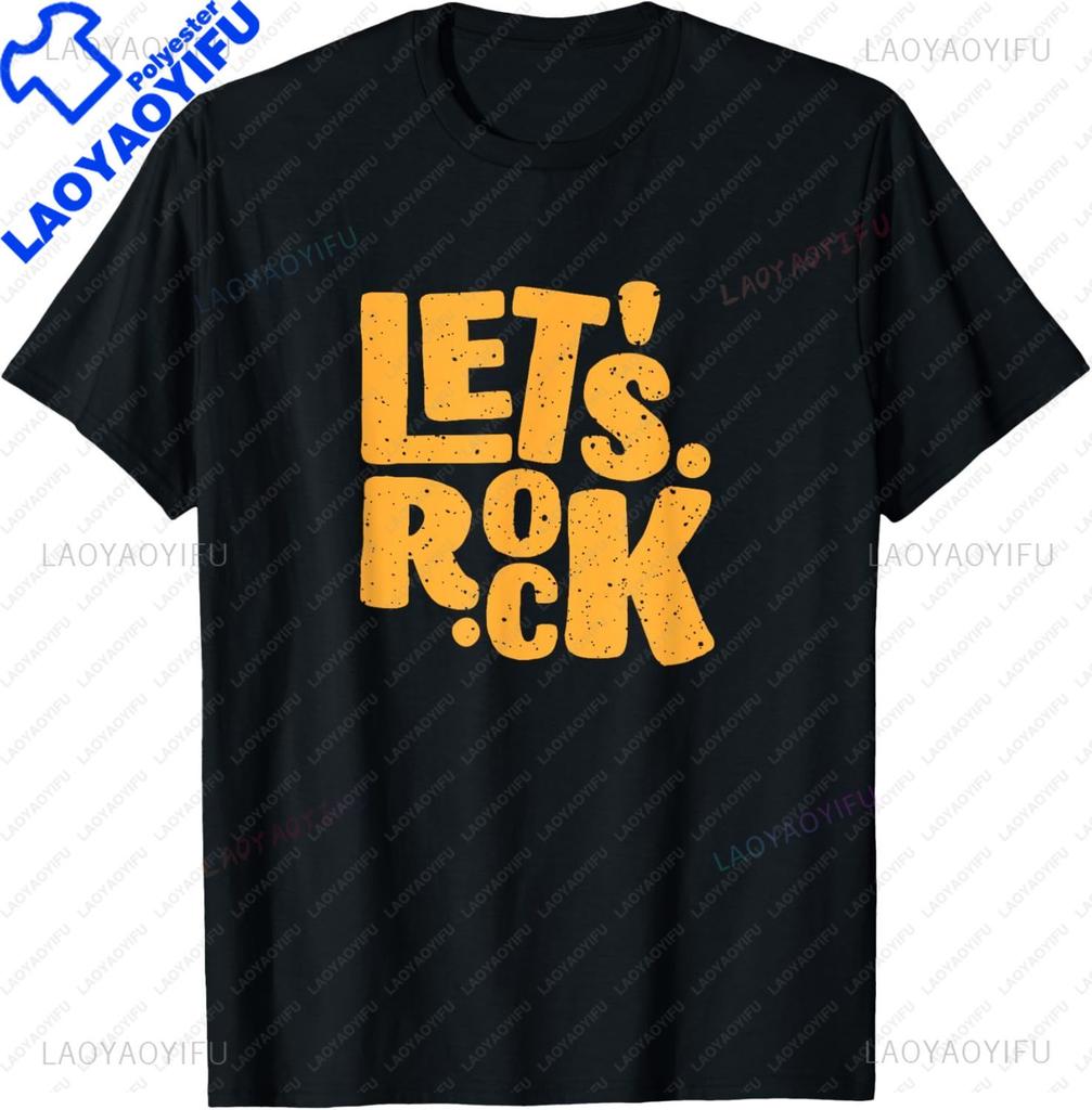 Lets Rock Electric Guitar Music Lover Band Guitarist Retro TShirt Unisex Summer Soft Tops Print Original Design Gifts Tshirts