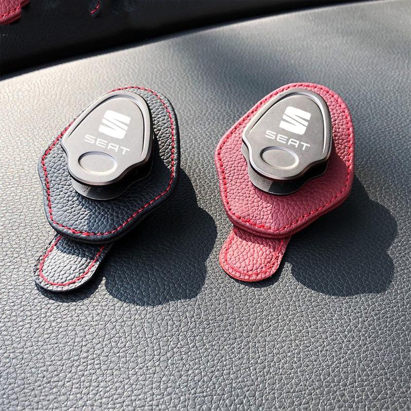 Mszh8 Car Sun Visor Glasses Holder Sunglasses Card Clip For Seat Leon 5F Mk3 Ibiza Tarraco Arona Ateca Alhambra Interior Accessories