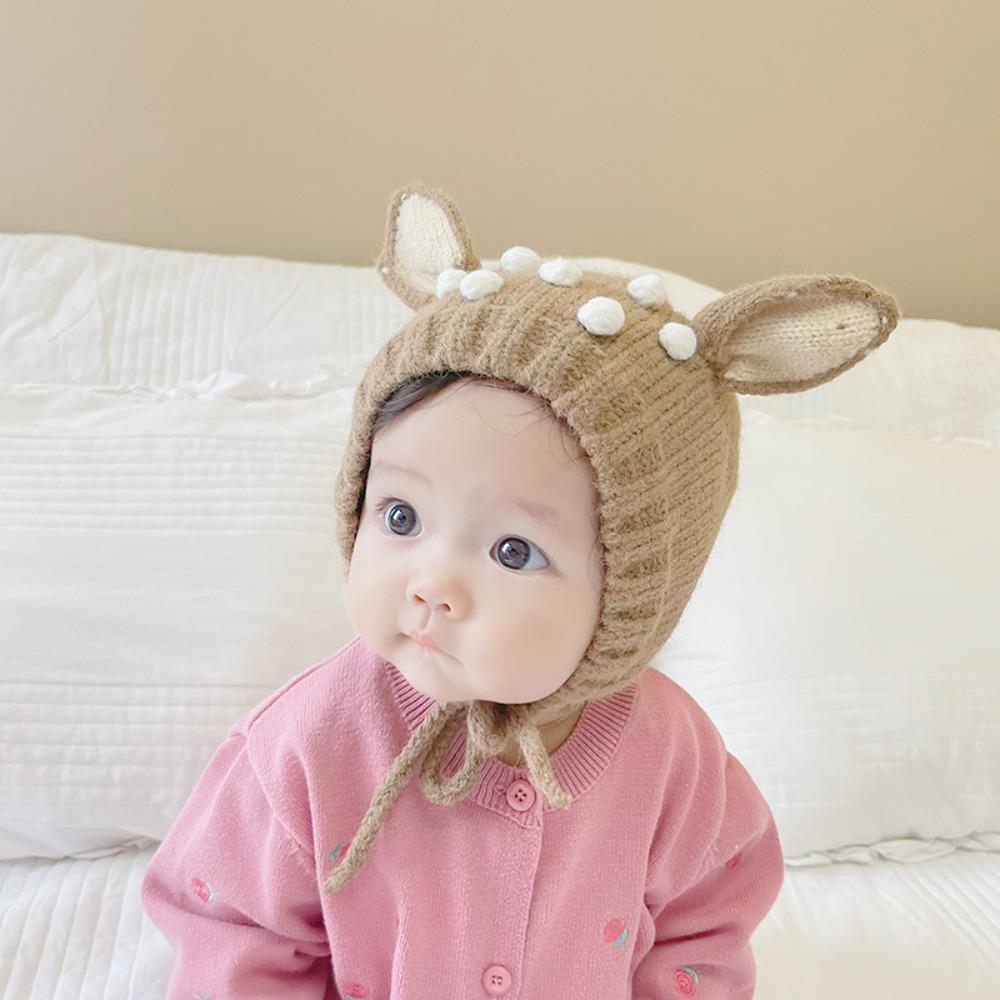Teplá kojenecká pletená čepice Rozkošná dětská čepice Nové čepice pro miminka Jelenče Batole