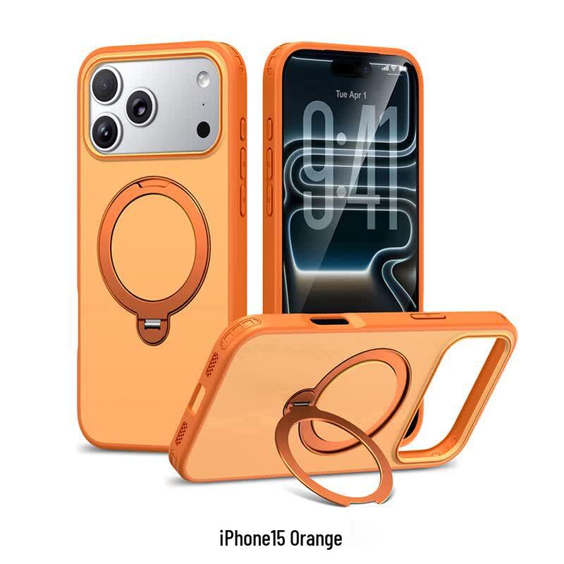 CAXITON iPhone 15 Skin-Feel Magnetic Ring Stand Phone Case