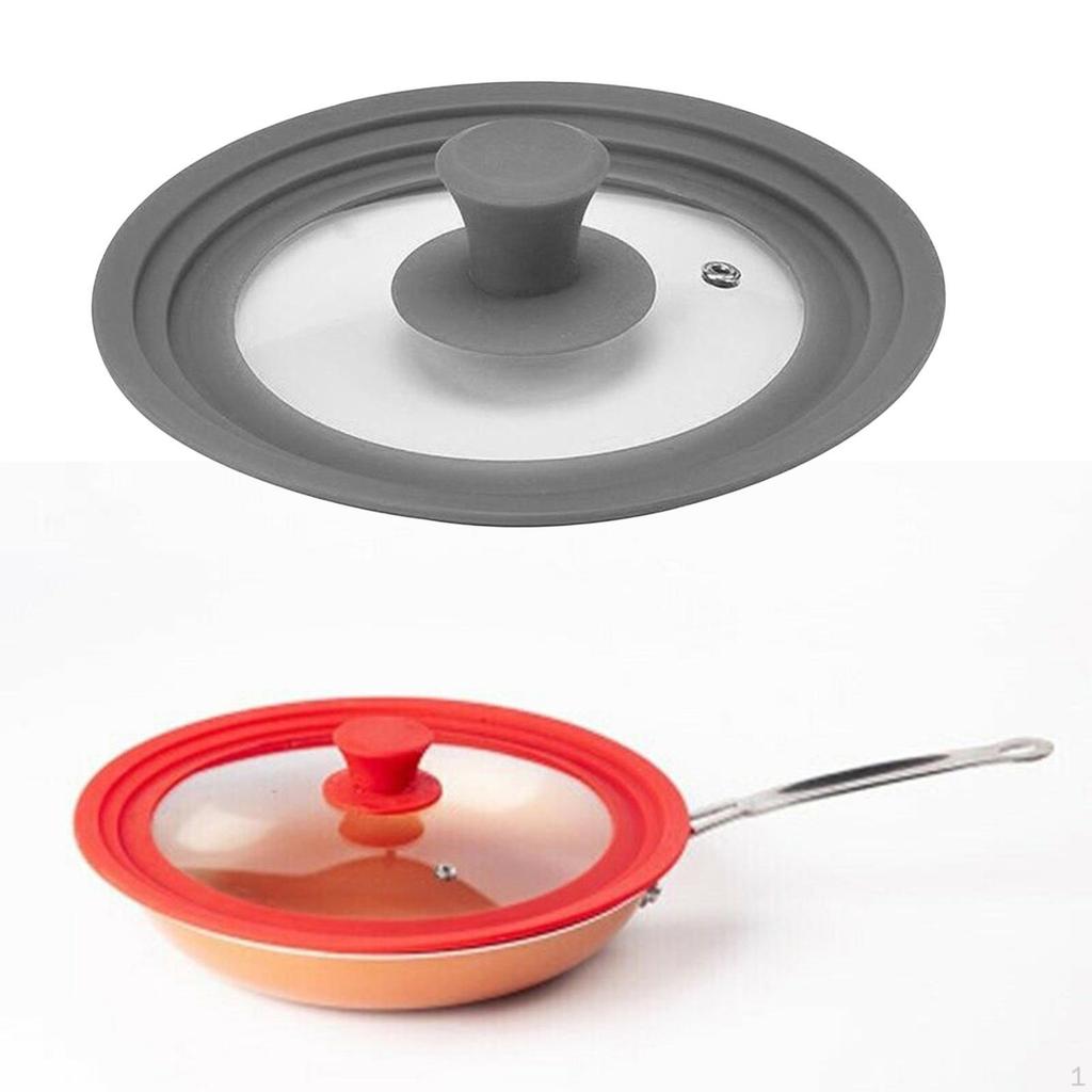 Multifunctional Tempered Glass Lid Pot Silicone Cover Kitchen Utensils Cookware Parts