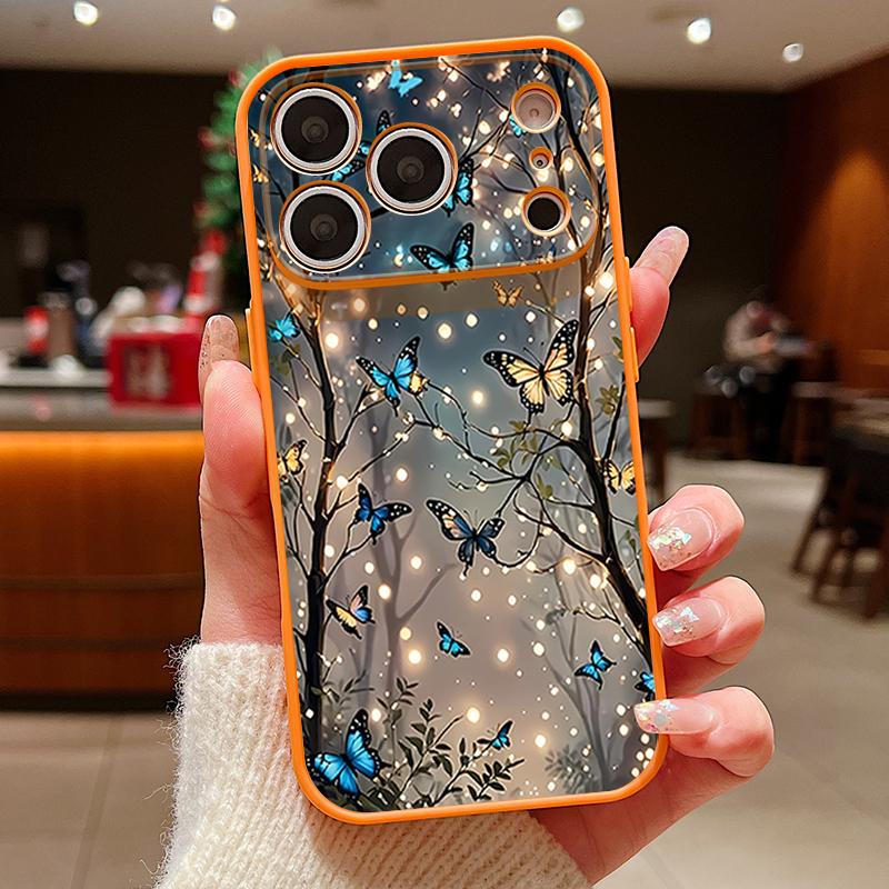 Magnetic For Magsafe Case For iPhone 17 Pro Max Glowing Fantasy Butterfly Pattern Skin Feeling Cover For iPhone 16 15 14 13 Pro Max