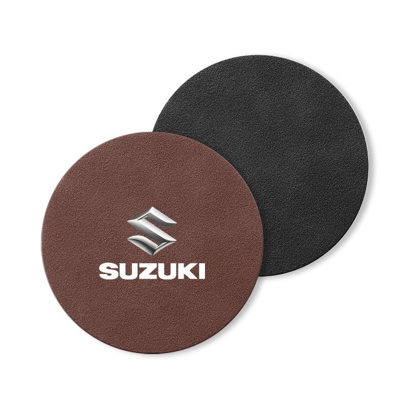 1pcs Suede Car Coaster Mat Water Cup Slots Non-Slip Pad for Suzuki Grand Swift Jimny Vitara Baleno SX4 XL-7 GW250 Accessories