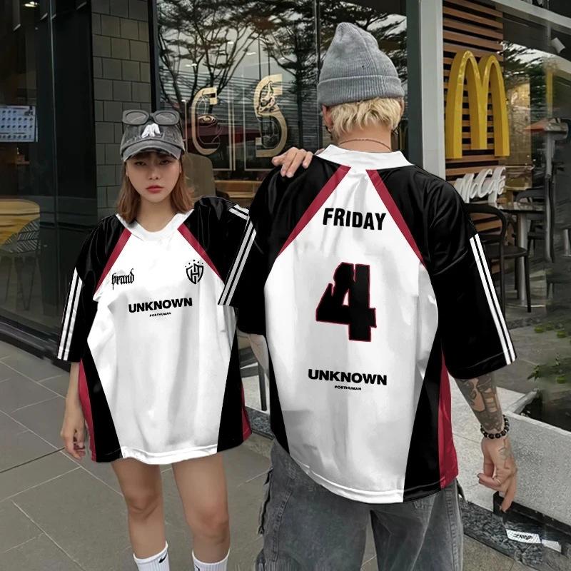 Unisex Casual Loose Fit American High Street Basketball Jersey T-shirt