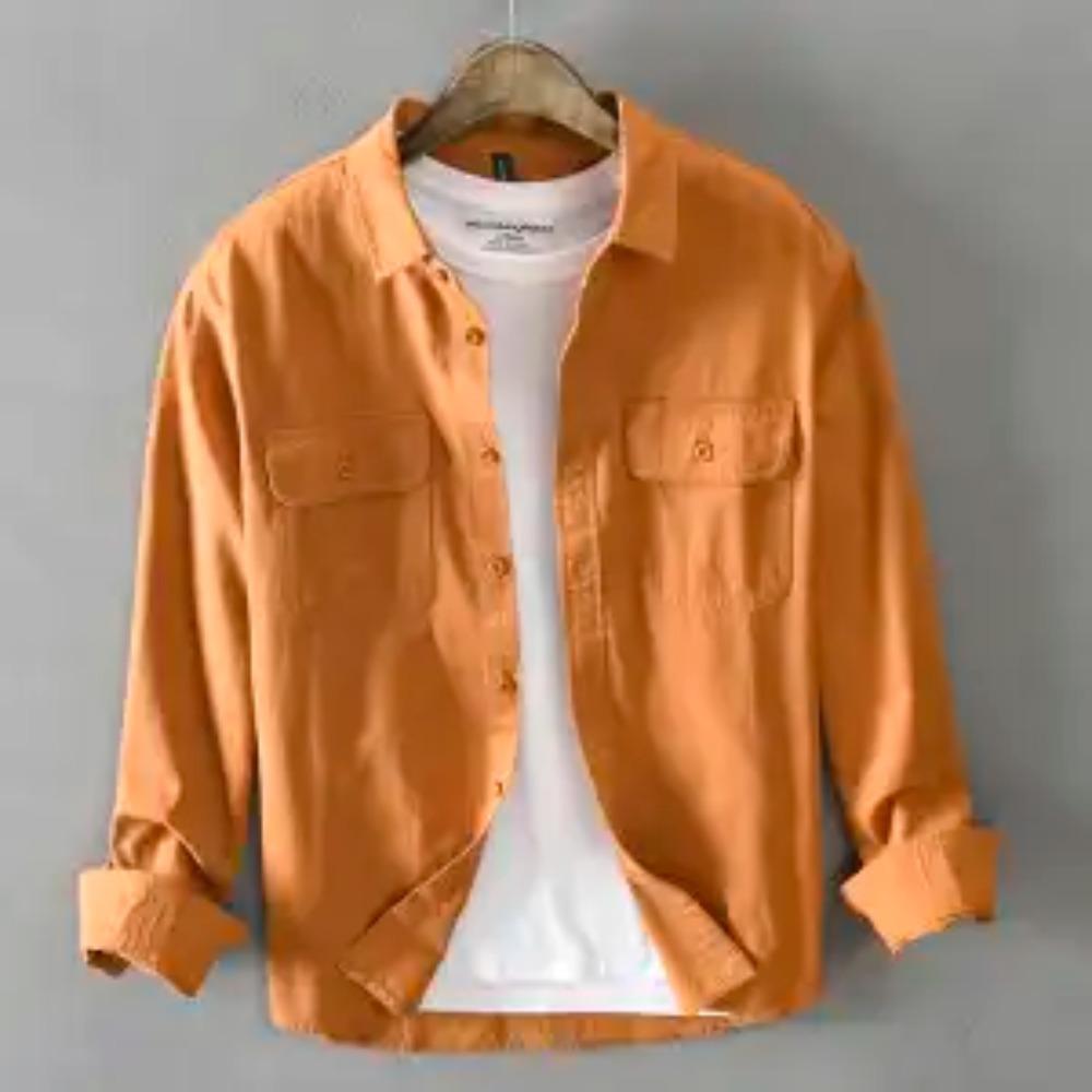 Turn-down Collar Shirts Simplicity Handsome Loose Man Casual Streetwear Button Pockets Capable Spring Summer Thin Men's Clothing