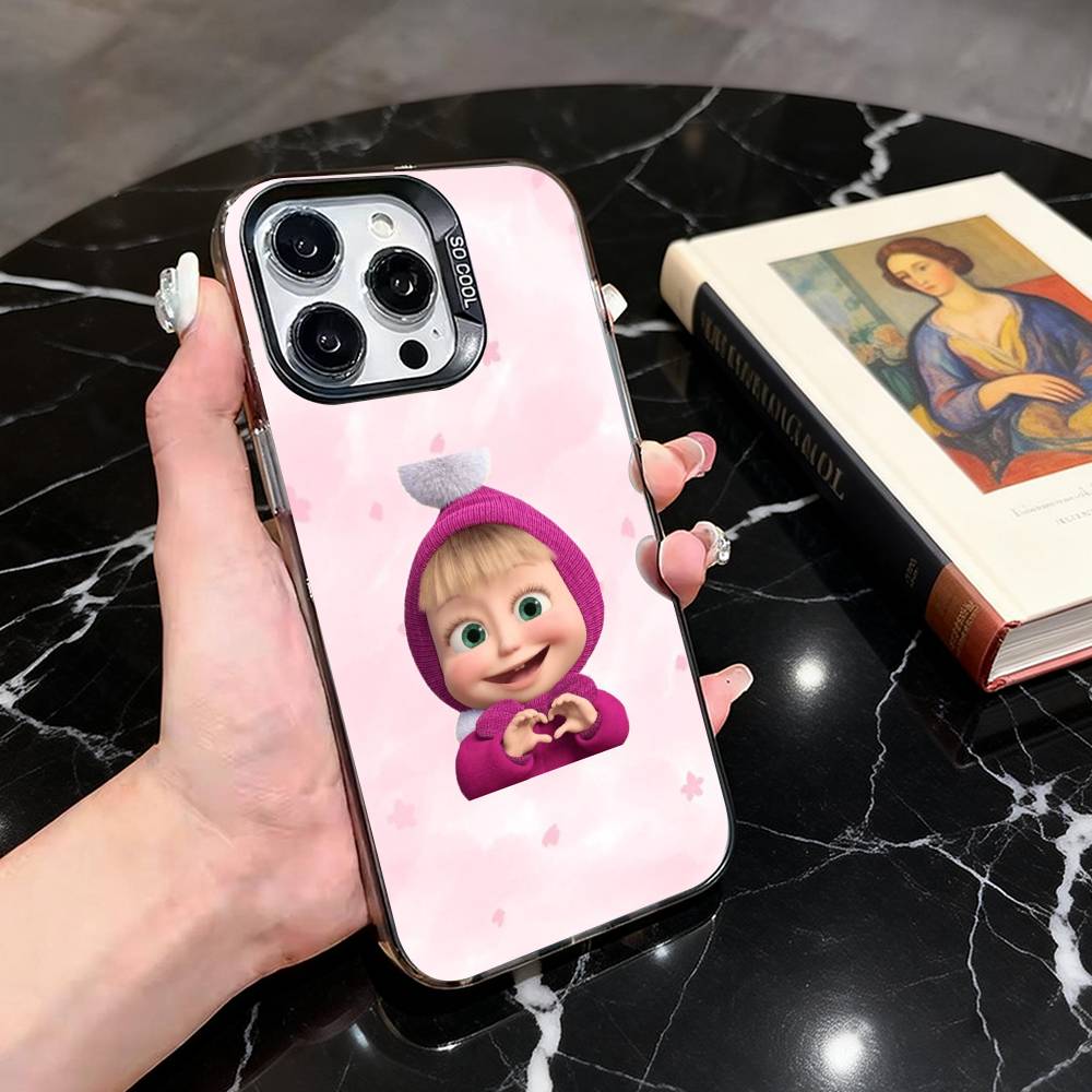 Sweet Cartoon Couple  Phone Case For iPhone 17,16,15,14,13,12,11 Plus,Pro Max,XS,Colorful Silver Phone case Funda Cover