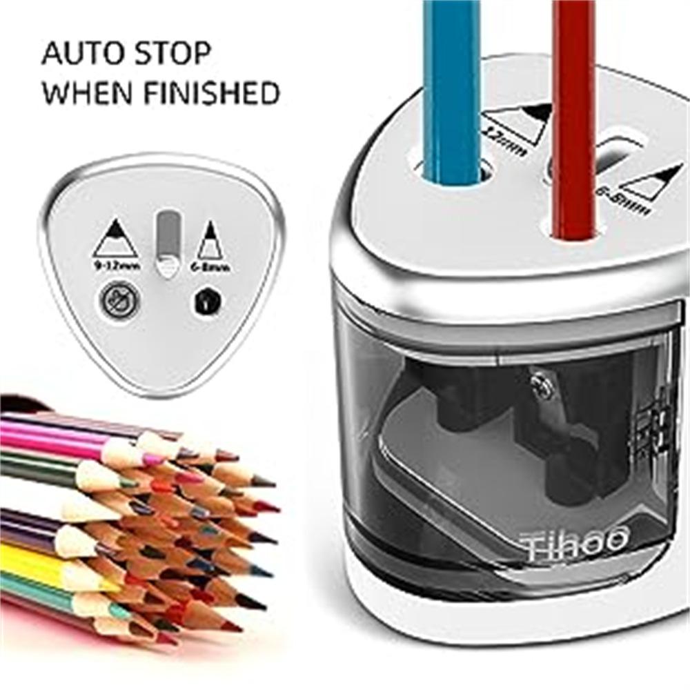New Two-hole Electric Automatic Pencil Sharpener Switch Pencil Sharpener Home Office School Supplies Stationery Art