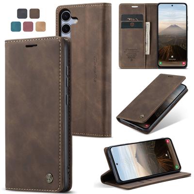 Luxusní retro pouzdro pro Samsung Galaxy S25, více přihrádek na karty, funkce stojánku, kryt na telefon pro S25Edge S25FE S24+, kožená peněženka