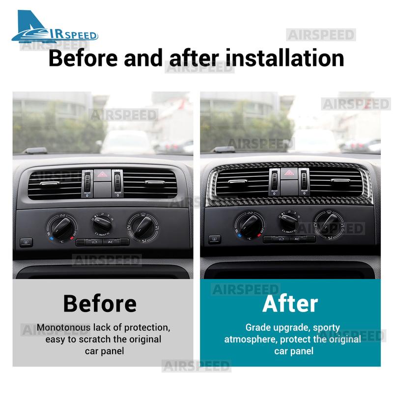 Real Soft Carbon Fiber Sticker For Skoda Fabia 2 MK2 5J 2007 2008 2009 2010 2011 2012 2013 2014 Car Central Control Air Outlet