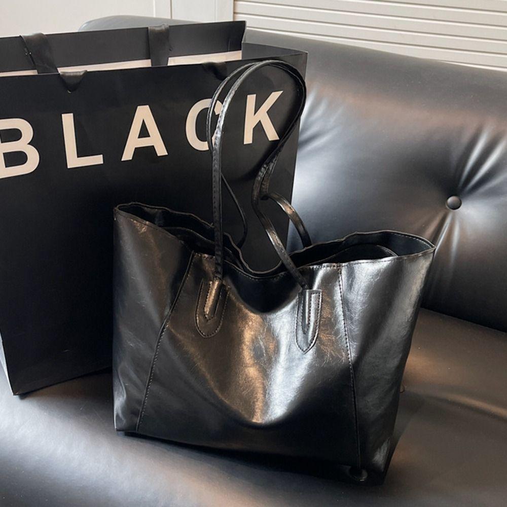 Fashion Shoulder Bag PU Leather Women Tote Bag Soft Large Capacity Shoulder Bag Crossbody Bag Soft Underarm Pouch
