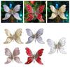 Butterfly Clip Christmas Ornament Xmas Tree Decor Centerpiece Glitter Decorative for Fireplace Office Wreath Holiday Garland
