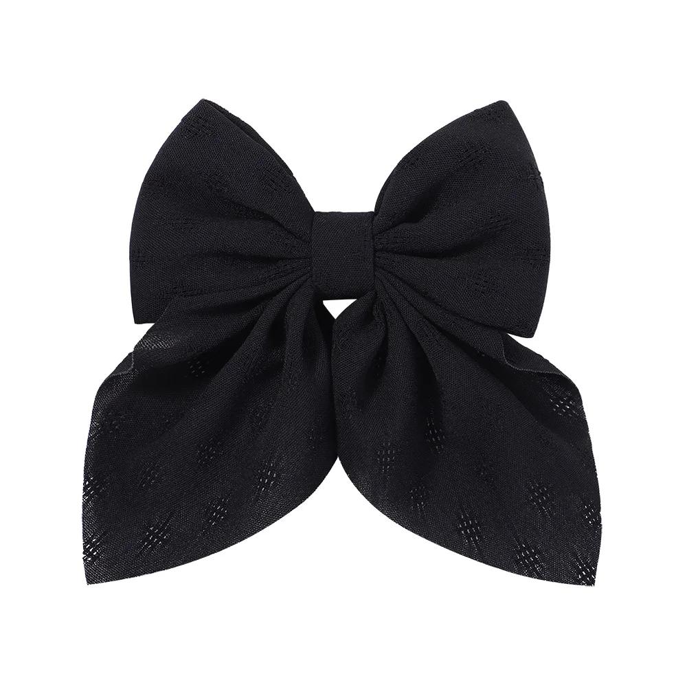 New Sweet Bow Hairpins Solid Color Bowknot Hair Clips For Girls Satin Butterfly Barrettes Duckbill Clip Kids Hair Accessories