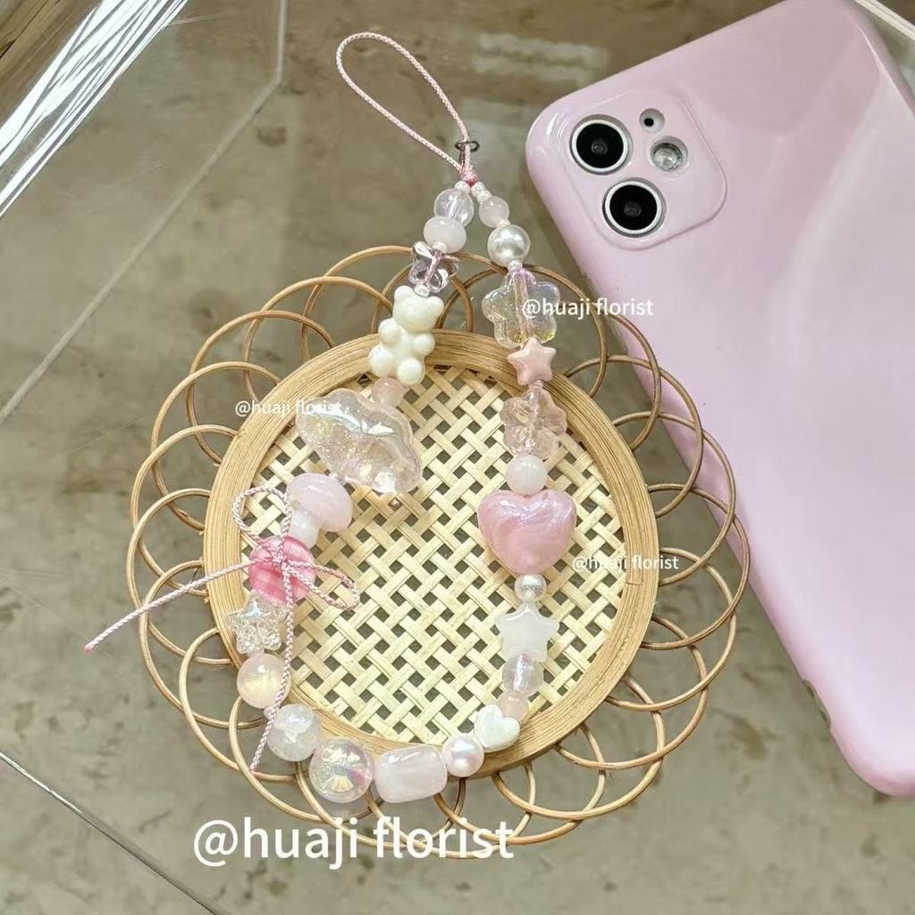 Girl Heart Cloud Phone Strap With Pvc Cord For Mobile Phone Decoration