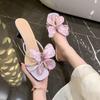French Small Sandals Fashion Vacation High Heel Drag Niche Design Sense 2025 New Butterfly Thick Heel Shoes Women's Summer Wear