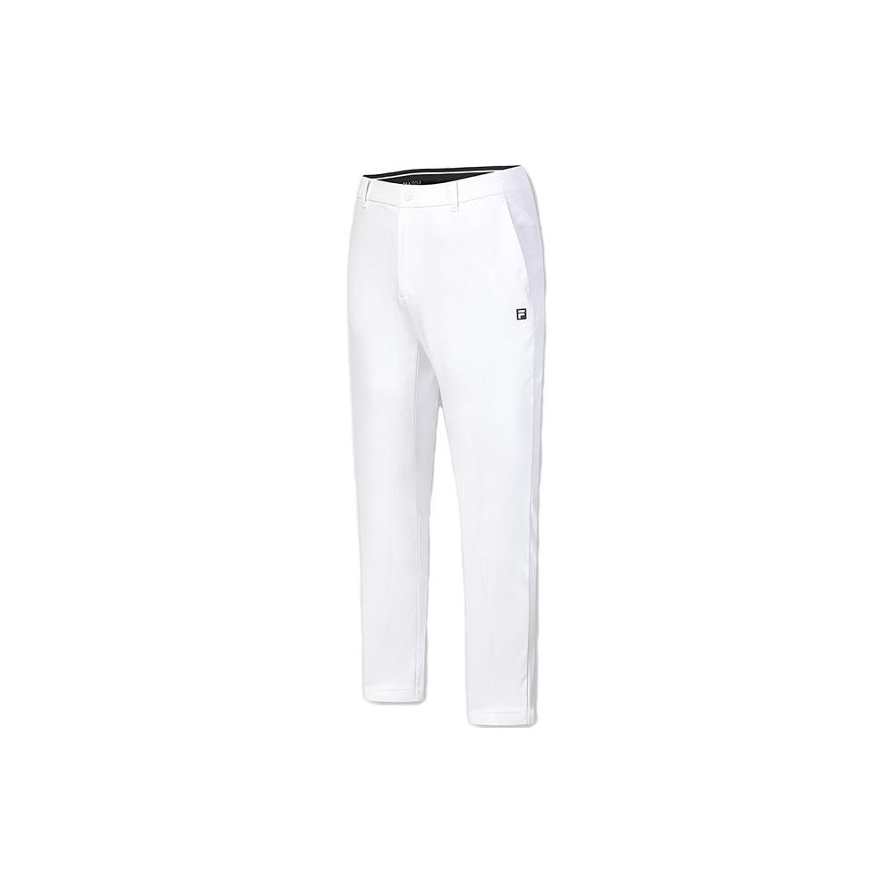 FILA Golf Series Solid Color Mid Waist Straight Casual Pants Men Bottoms Jade-White A11M345803F-WT