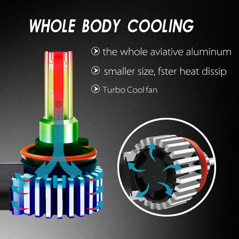 Durable Led Headlight Bulb 100w 26000lm Led Headlight H11 H8 H9 Headlight Car Accessories Waterproof Cob Bulb Universal