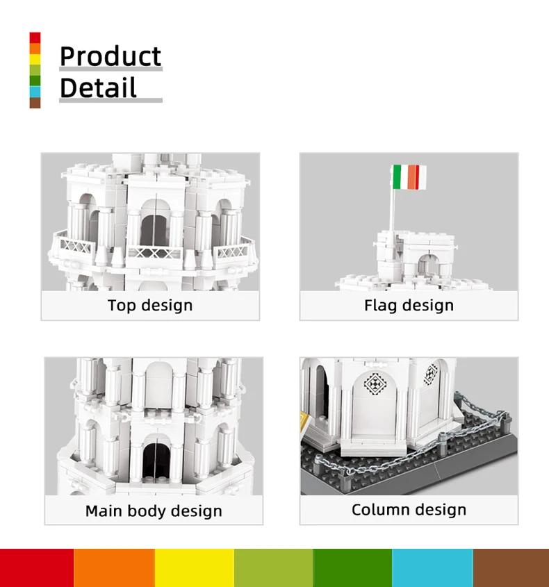 1334Pcs Premium-Quality Leaning High-Standard Tower First-Class Of Pisa Premium-Quality Building-Set Premium-Quality Building-Bricks Collection