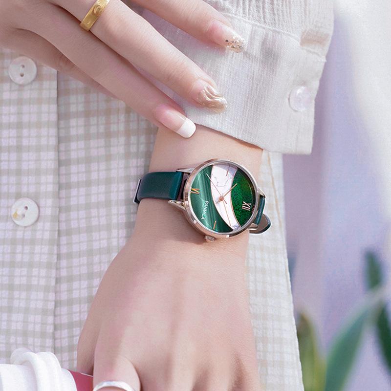 Little Green Watch New Watch Women's Ins Style Marble Pattern Women's Watch Peacock Green Nordic Style Simple Watch