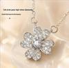 Elegant Four-Leaf Clover Diamond Necklace for Women - Luxury Clavicle Chain with Simple, Versatile Flower Pendant