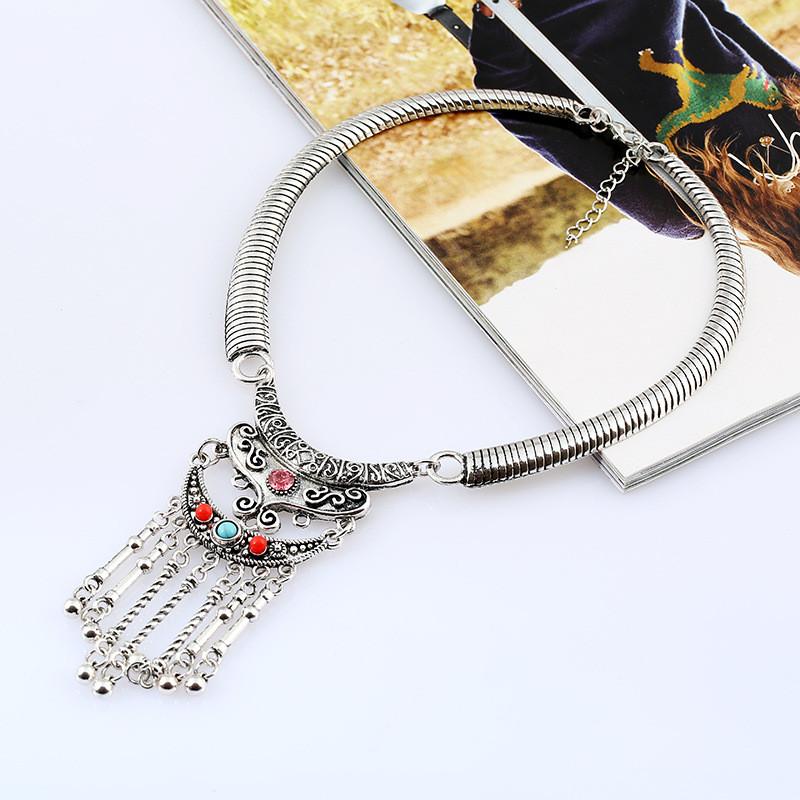 Retro Alloy Geometric Choker Necklace With Dazzling Zirconia For Men And Women