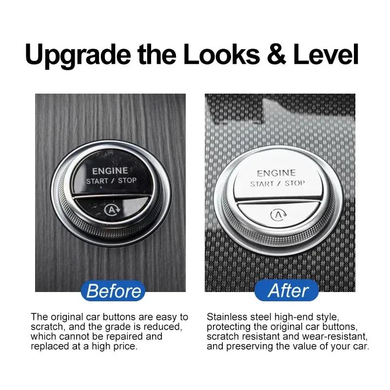 Engine Start Stop Headlight Switch Button Trim Cover for Mercedes Benz C Class W206 C200 C220 C260 C300  Car Accessories