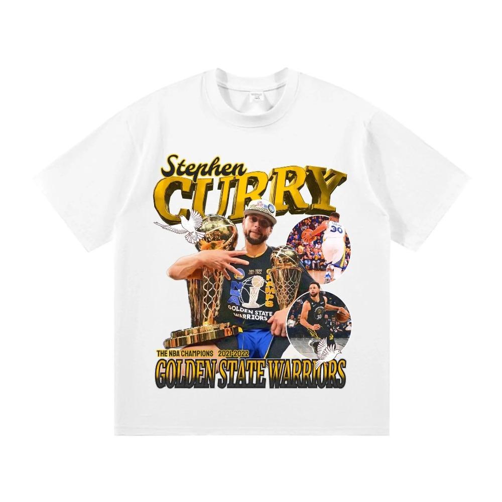 Стивен Карри Голден Стэйт Уорриорз 2021-2022 Чемпионы НБА Винтажная Подделка Оверсайз Футболка, Графическая Футболка Звезды Баскетбола, Унисекс Повседневный Топ 4XL