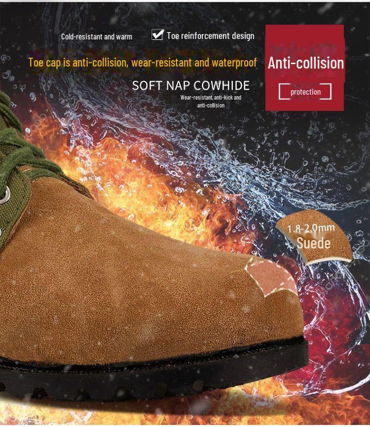 Men's Extra Thick High-Top Wool Snow Boots - Cold-Proof, Protective, Old-Fashioned Design