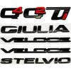 1 Pièce ABS Autocollant Carrosserie Voiture Lettres Badge Style pour STELVIO VELOCE GIULIA Q2 Q4 Ti Logo 2025 Auto Emblème Latéral Accessoires