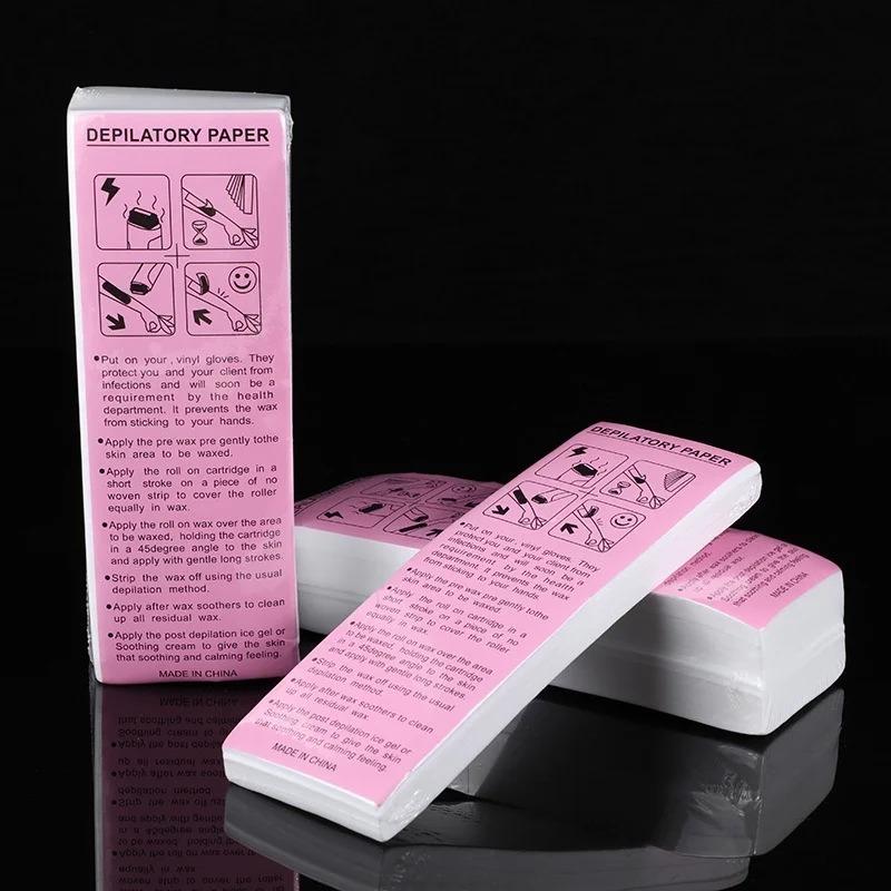 100pcs Women Men Hair Removal Wax Paper Nonwoven High Quality Body Leg Arm Hair Removal Epilator Wax Strip Paper Roll