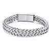Vnox Stylish Men's Chain Bracelets,Stainless Steel 6.5MM-12.5MM Two-strand Wheat Link Wristband, Rock Punk Biker Male Jewelry