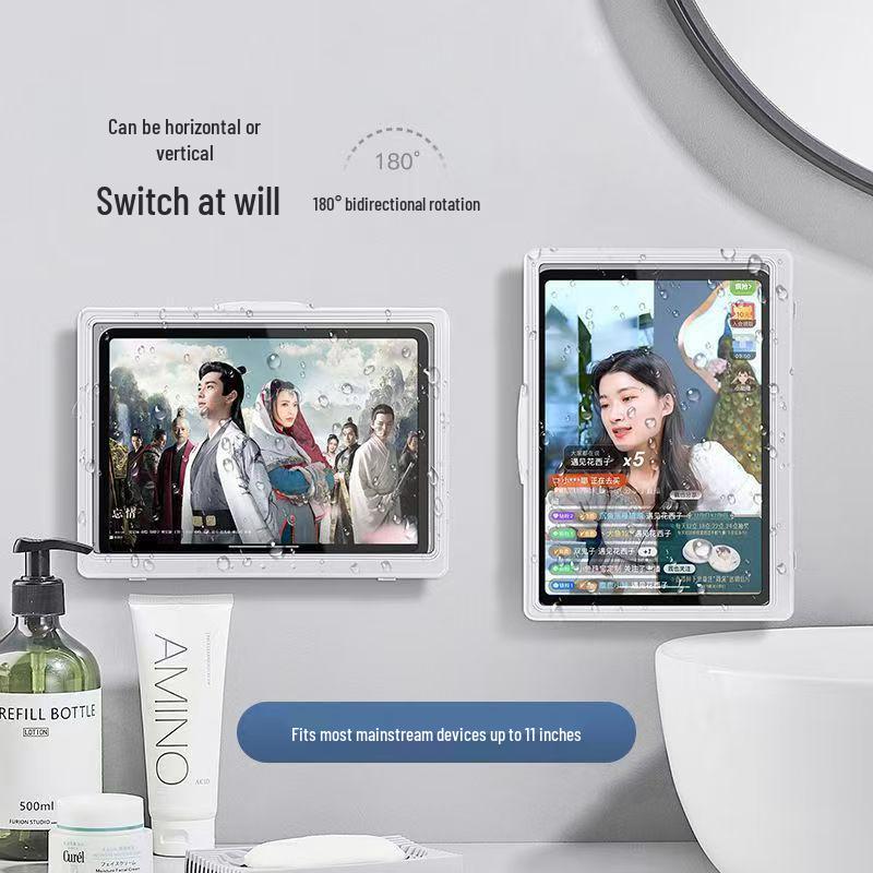 Waterproof Rotatable Tablet & Phone Wall Mount Holder for Bathroom/Shower.