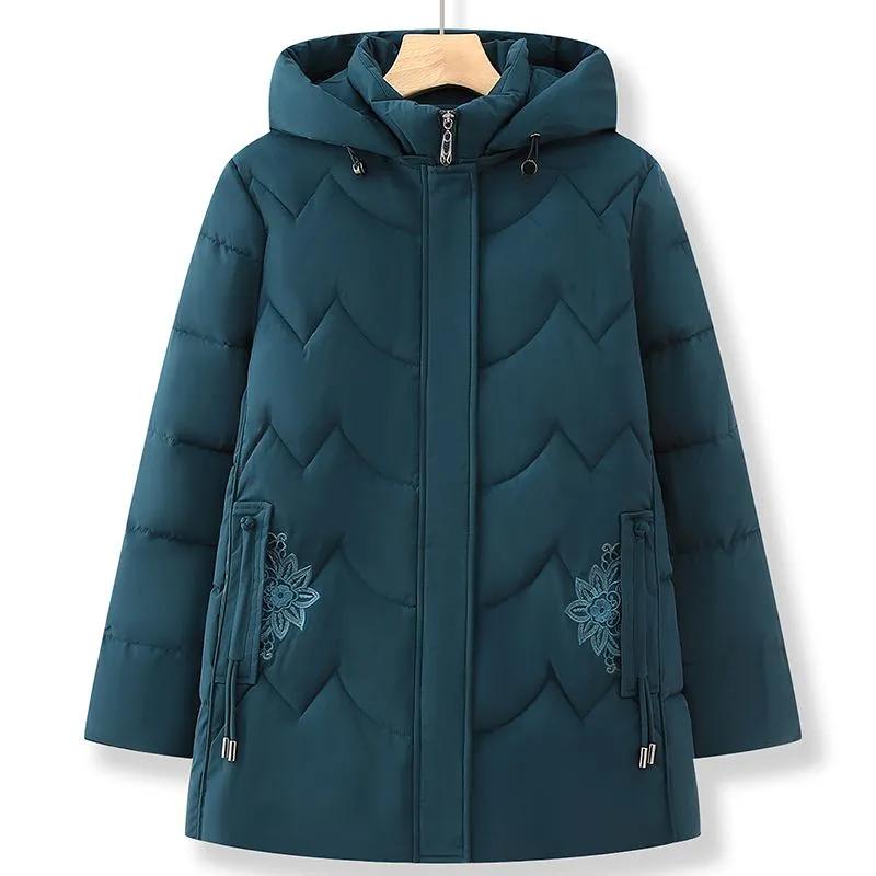 Autumn and Winter Vintage Thick Hooded Padded Jacket Women New Spring Autumn Parkas Casual Mid-Length Warm Cotton Coat Female Loose Overcoat