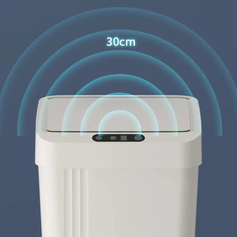 Automatische Deckelöffnung Smart Sensor Mülleimer für Zuhause Wohnzimmer Vollautomatischer einfacher Mülleimer Toilettenmülleimer