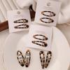 Korean Leopard Print Hair Clip for Girls - Cute BB Side Bangs and Back Hairpin