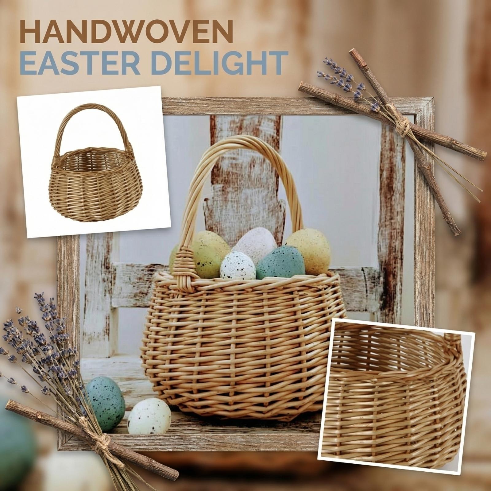 Handmade Woven Baskets, Suitable For Weddings, Gardens And Home Decoration, Woven Picnic Baskets one size