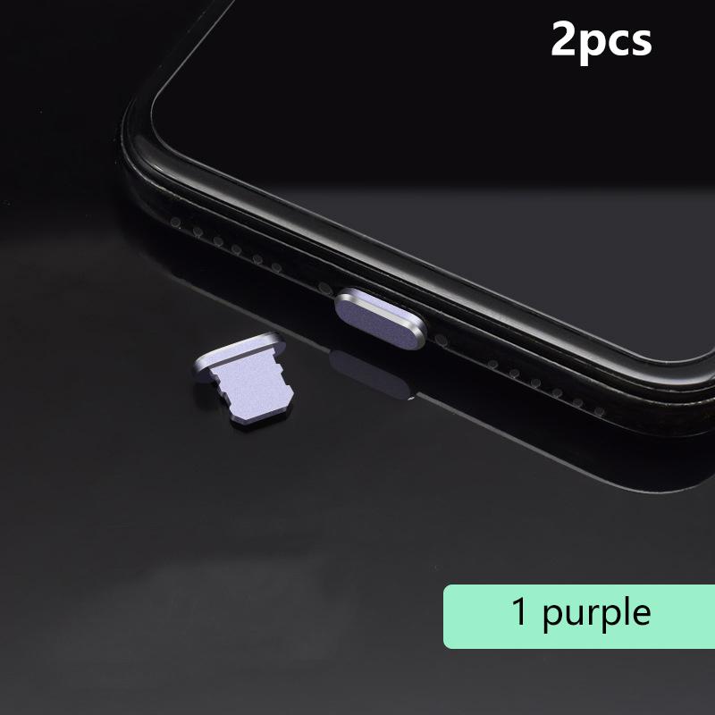 2Pcs Aluminum Alloy Anti Dust Plug For 14 13 12 Pro Max 11 Mini Xr 8 Plus Series Lightning Port Cove