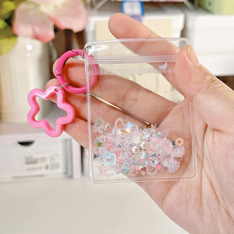 Cartoon Doll Gift Storage Bag Keychain Transparent Five-Pointed Star Pendant Toy Doll Gift Bag Children Toy Doll Storage Bag