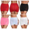 Womens Bodycon Mini Skirt Ruched Elastic Bands Semi Sheer Hip Wrap Lingerie Skirt