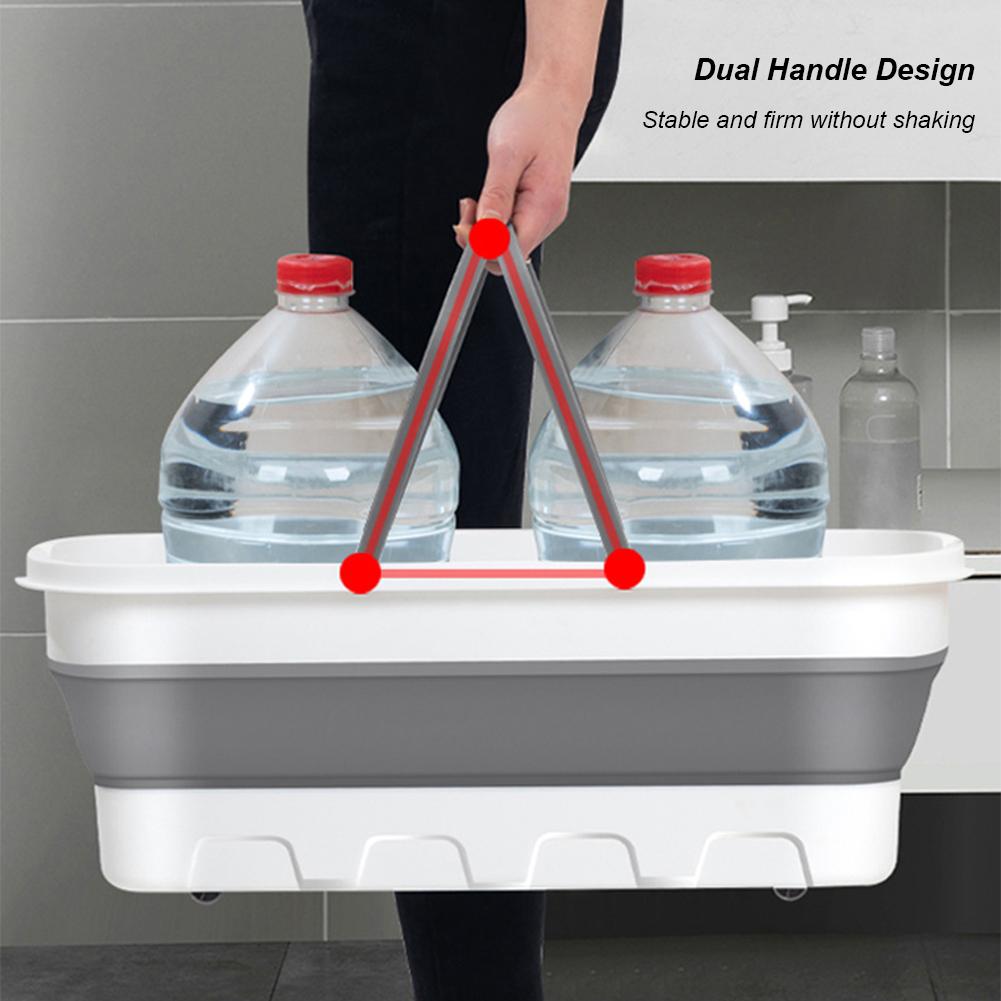 Leicht zu haltender faltbarer Wischmopp-Eimer Rechteckiges faltbares Waschbecken Zusammenklappbarer platzsparender Eimer für den Heimgebrauch Toiletten-Feines Zubehör