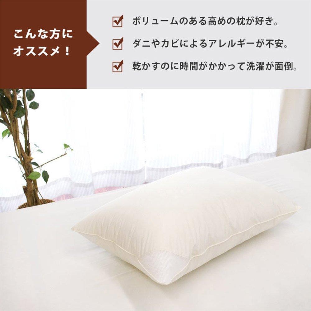 DACRON Fresh Washable High-Resilience Pillow, 50x70cm, with Draining Mesh, Made In Japan, Fluffy, Antibacterial, Anti-Microbial Bulky Fiberfill