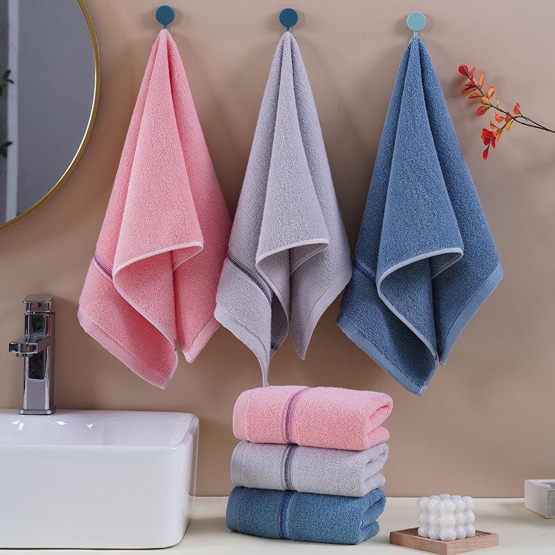Pure Cotton Absorbent Face Towel - Plain Color, Home & Adult Use, Embroiderable Gift