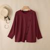 ZANZEA Women Casual Round Neck Solid Color Long Sleeve Tee Tops
