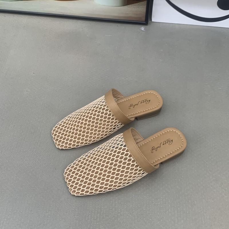 

Fashion Bailamos Summer Women Slippers Sexy Mesh Mules Shoes Indoor Home Slides Female Flats Shoes Beach Sandals Flip Flops 40 темные хаки