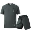 Summer Casual Sports Suit Men's Short Sleeved Lightweight Quick Drying Ice Silk Two-piece Set