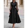 GMXIA Moda Donna Autunno Inverno Scollo a Polo Manica Lunga Colore Unico Stampa Vestiti Casual