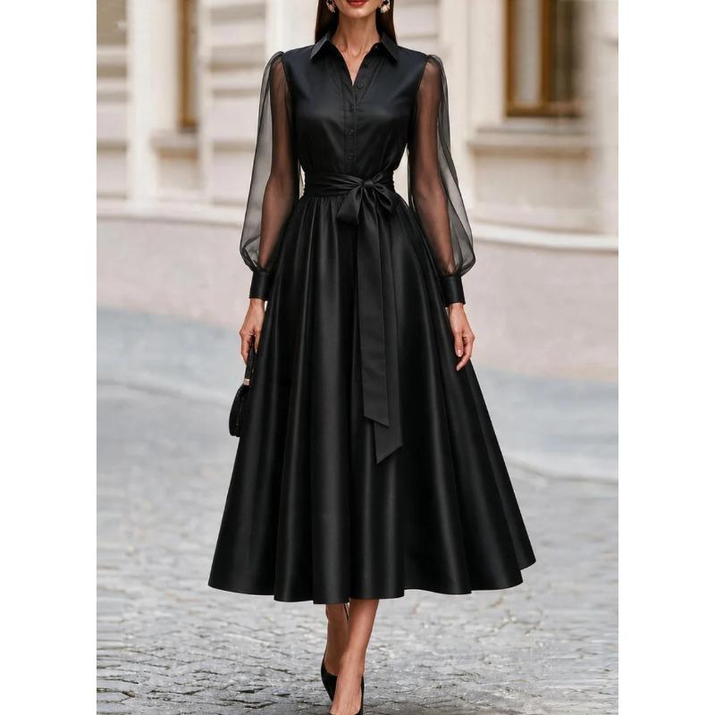 GMXIA Moda Donna Autunno Inverno Scollo a Polo Manica Lunga Colore Unico Stampa Vestiti Casual