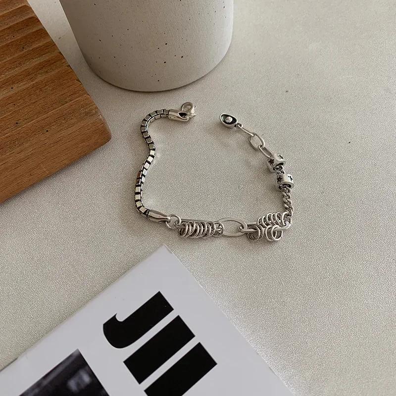New Silver Love Adjustable Bracelet for Women Girl Elegant Vintage Geometric Lucky Punk Jewelry Bracelet Party Birthday Gifts