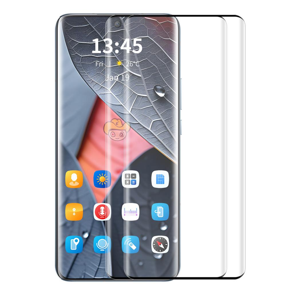 ENKAY HAT PRINCE 2PCS for Oppo Find X6 Pro Clear Screen Protector 3D Curved Side Glue Tempered Glass Support Fingerprint Unlock