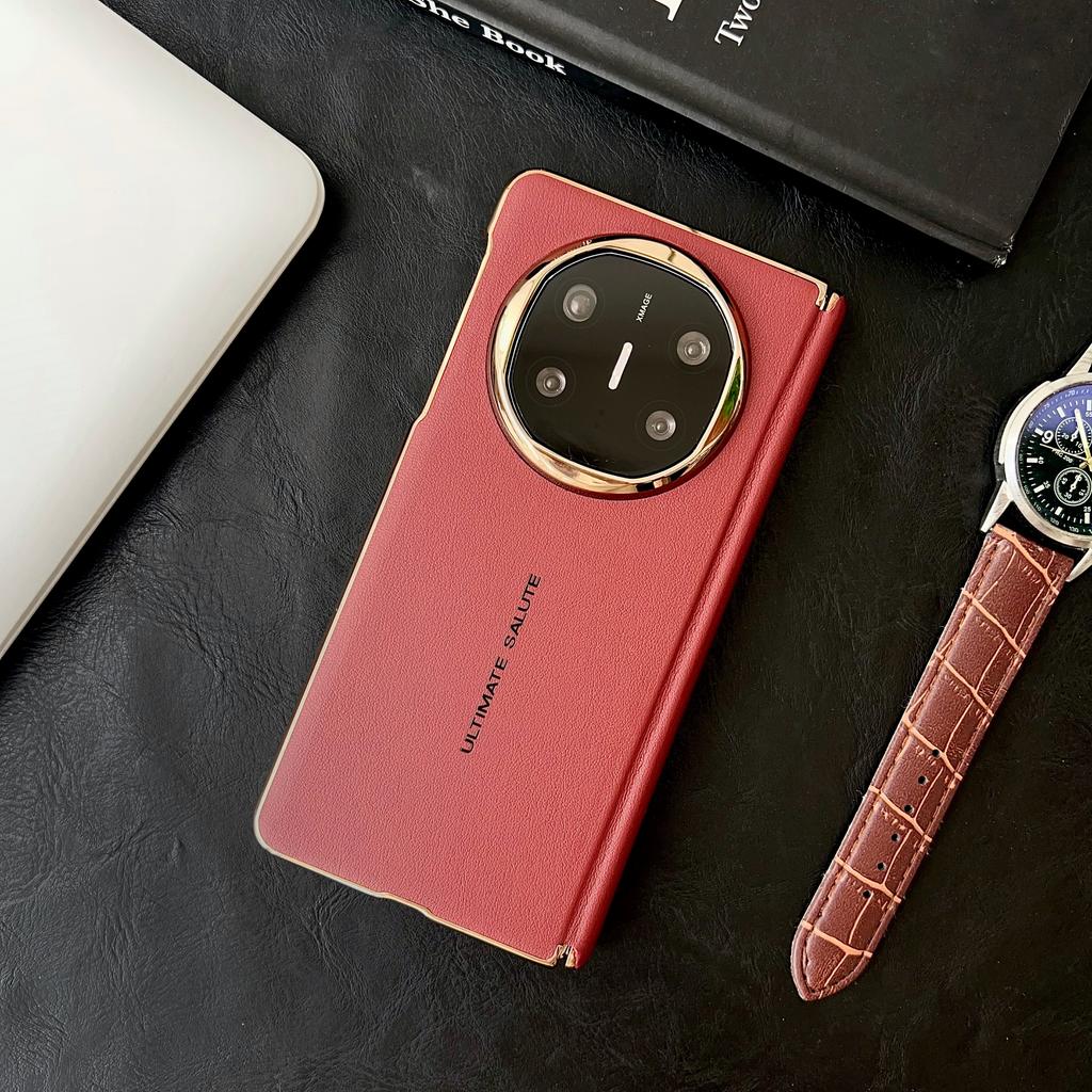 Für Huawei Mate X6 Schlichtes Leder Magnetisch Anti-Drop Anti-Fingerabdruck Magnetisch Kabelloses Laden Handyhülle
