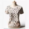Women's Summer Leopard Print Round Neck Short-sleeved T-shirt